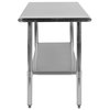 Flash Furniture 48"W Stainless 18 Gauge Work Table - Undershelf NH-WT-2448-GG